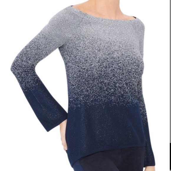 ⚠️SOLD⚠️Navy and Silver Shimmer Sweater - Picture 2 of 2